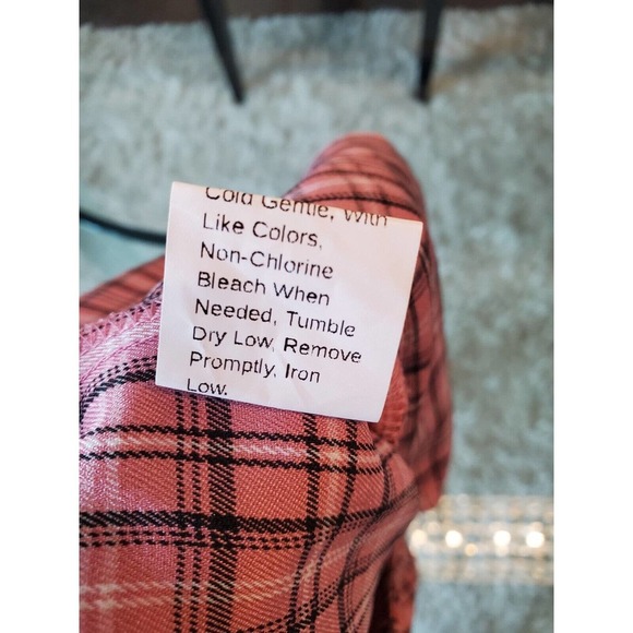 SheIn Womens Pink Plaid Polyester Slash Pockets Casual Straight Leg Pants Small - Picture 8 of 10